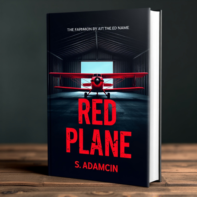 The cover features a red plane placed inside a dimly lit barn. The plane is positioned towards the center of the cover, with a subtle shadow cast on the barn wall behind it. The overall atmosphere is eerie, with the red plane contrasting against the dark background.