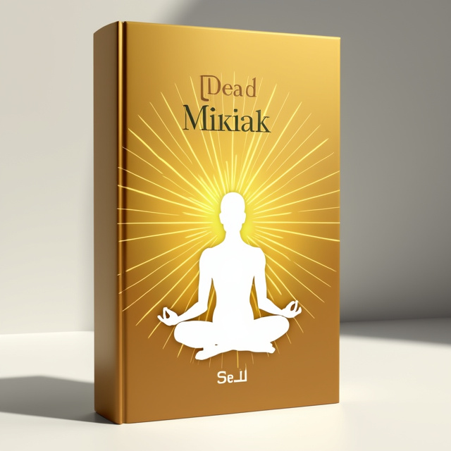 The cover features a golden background with a white silhouette of a human figure in a meditative pose. Rays of light emanate from the figure, symbolizing personal growth and the power of the mind.