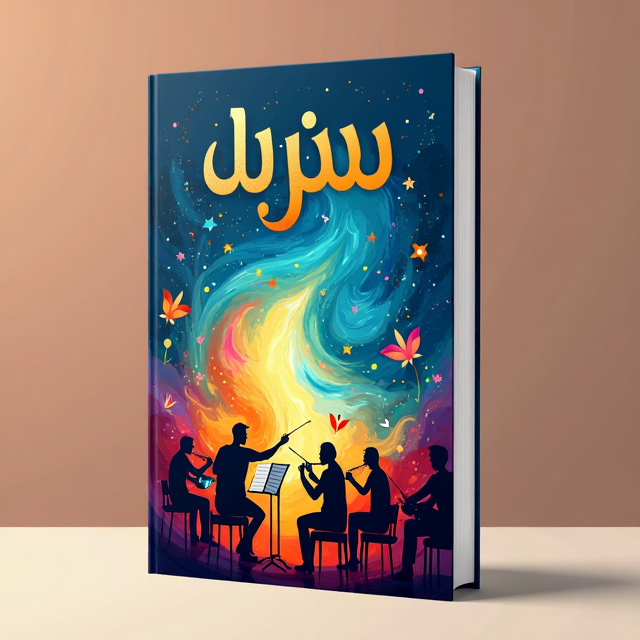 The cover design features a vibrant and colorful illustration of a symphony orchestra, with musicians playing their instruments. The image is surrounded by abstract patterns and swirls, representing the inner journey and personal development.