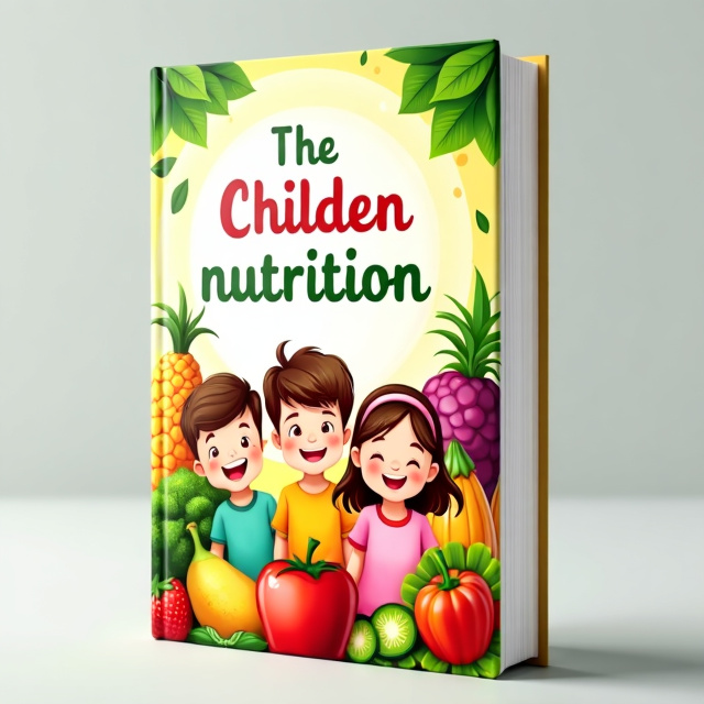 The cover features a bright and colorful illustration of a group of happy children surrounded by various fruits and vegetables. The title is placed at the top, with the author's name displayed at the bottom.