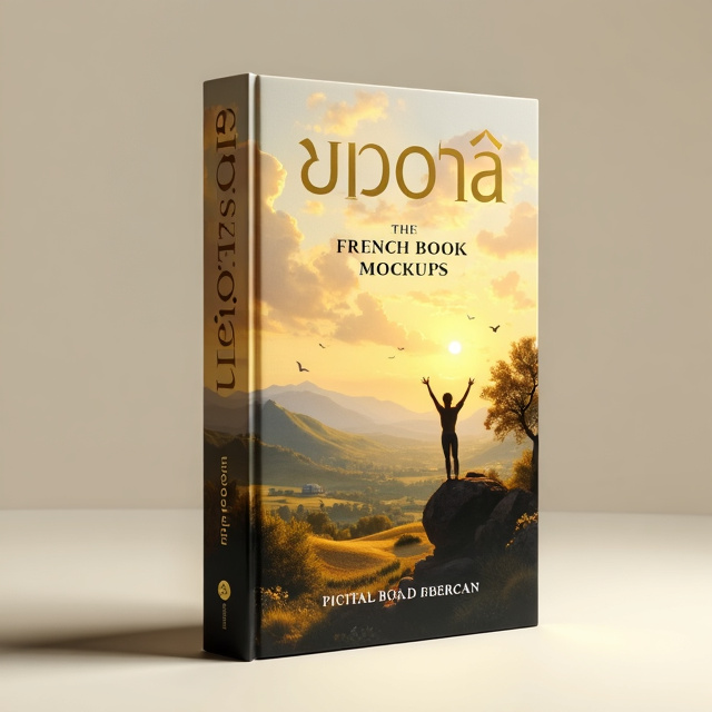 The cover features a classic French painting of a serene landscape with a vibrant golden sky. In the foreground, there is an image of a person standing confidently with arms raised in triumph, symbolizing personal growth and success. The overall aesthetic is elegant and timeless.
