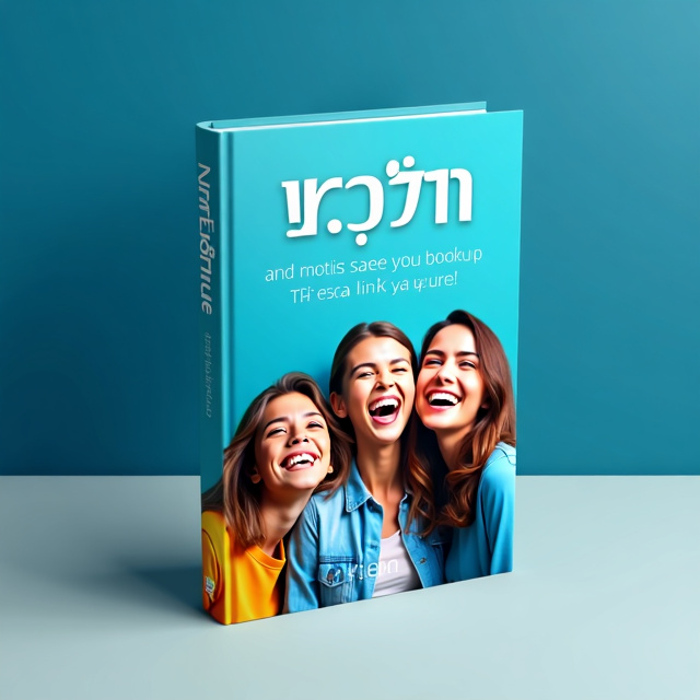 The cover features a bright blue background with a joyful image of people smiling and laughing. The title "توسعه فردی" is placed at the top in a bold and modern font, while the subtitle "جلد راه های کاربردی انگیزه در زندگی" is placed at the bottom in a more elegant font. The image of the people is placed in the center, creating a dynamic and engaging composition.