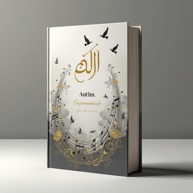 The cover features a symphony of intertwined musical notes and soaring birds. The colors used are shades of gray and gold, creating an elegant and harmonious atmosphere.