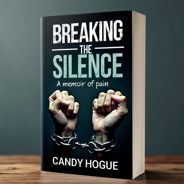 The cover features a close-up image of both wrists breaking a chain of shackles. The image showcases the pain and struggle experienced by the author, while also representing the power and freedom that comes from breaking free from the silence. The color palette is dark and moody, evoking the emotional depth of the memoir.