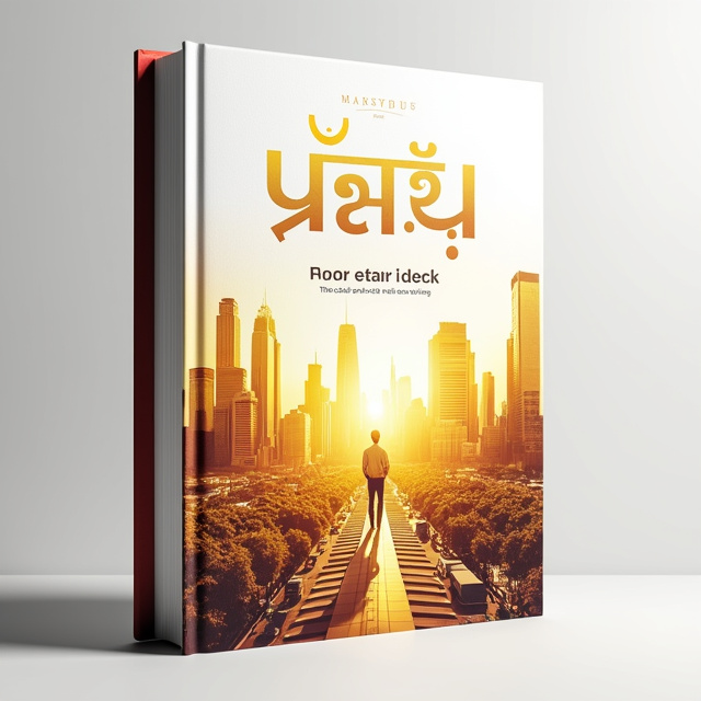 The cover features a vibrant, golden cityscape against a white background. The city is bustling with activity, but amidst the chaos, there is a solitary figure standing tall and smiling, symbolizing personal growth and happiness.