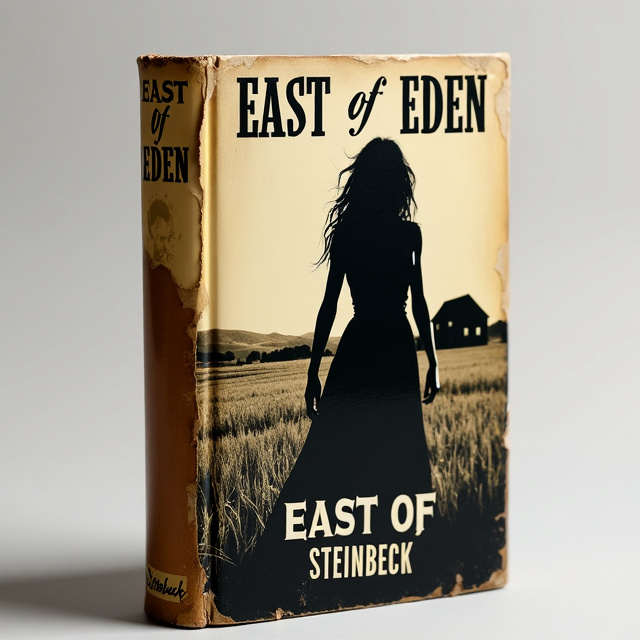 A large image of a farm in the background, with a mean-looking woman in the foreground. The woman is portrayed in a black and white silhouette, highlighting her menacing presence.