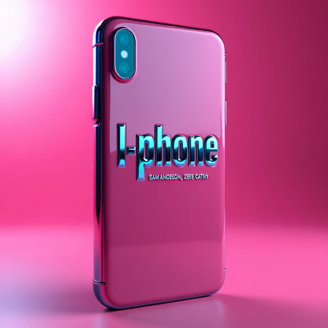 A futuristic iPhone with a sleek and shiny pink finish is the central focus of the cover. The background features a gradient of lighter and darker shades of pink, creating a vibrant and dynamic atmosphere.