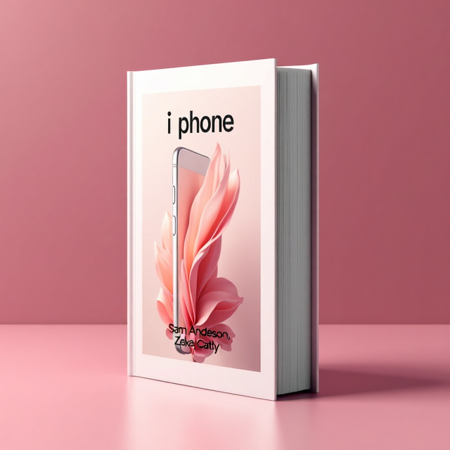 The cover features a close-up image of an iPhone, with its sleek and modern design prominently displayed. The background is a soft pink gradient, adding a touch of femininity and elegance to the overall look.