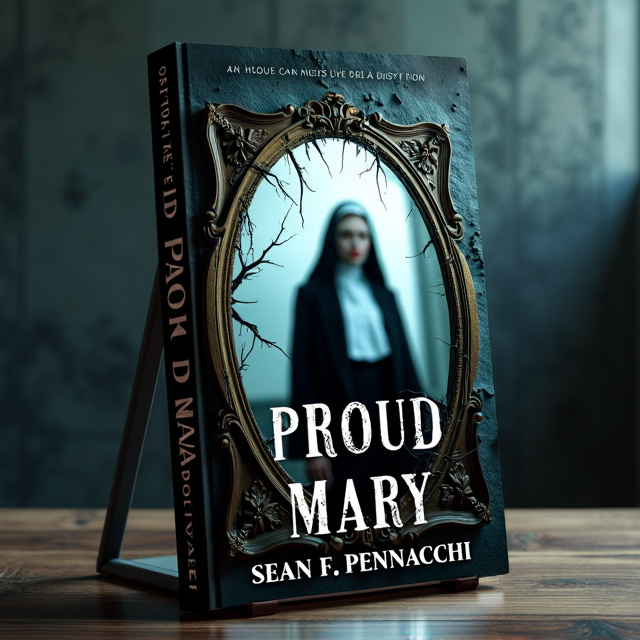 The cover features a photorealistic image of a twisted mirror, reflecting the distorted image of a woman who used to be a nun. The mirror is surrounded by a dark and eerie atmosphere, with shadows creeping in from the corners.