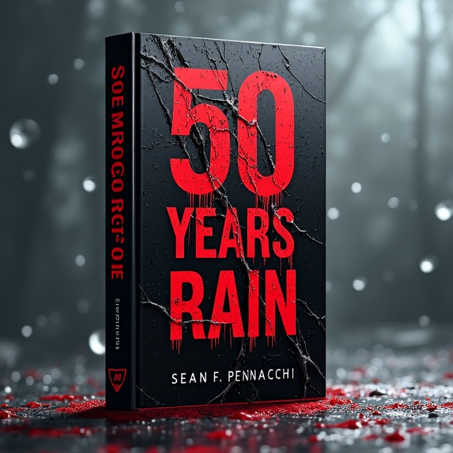The cover features a photorealistic image of a twisted mirror, partially covered in rain droplets. The mirror is cracked, reflecting a distorted image of a shadowy figure. The overall color scheme is predominantly red and black, with hints of gray and white to create a sense of darkness and mystery.