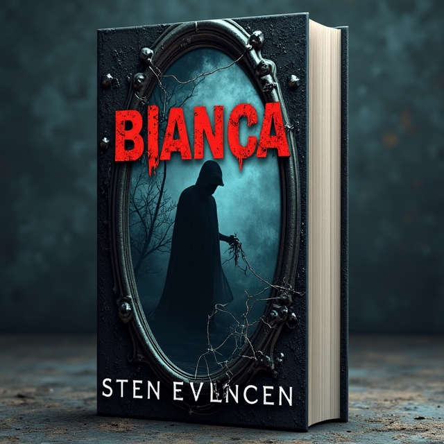 The cover features a photorealistic image of a twisted mirror with cracks and a dark, foreboding atmosphere. In the reflection of the mirror, an old witch is seen lurking in the background, adding a sense of terror and mystery.