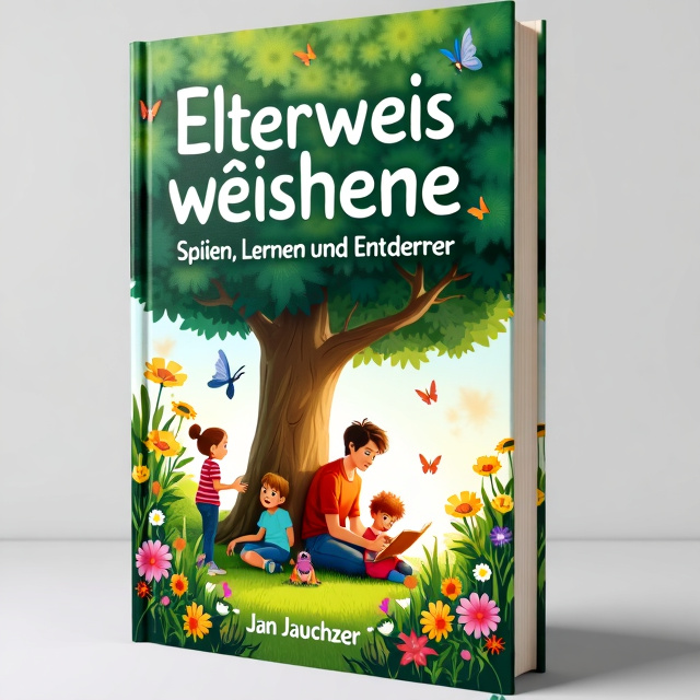 The cover features a vibrant garden scene with a large tree in the center. A parent is sitting under the tree, reading to a child, while other children engage in imaginative play nearby. The scene is filled with colorful flowers, butterflies, and birds to create a sense of wonder and adventure.