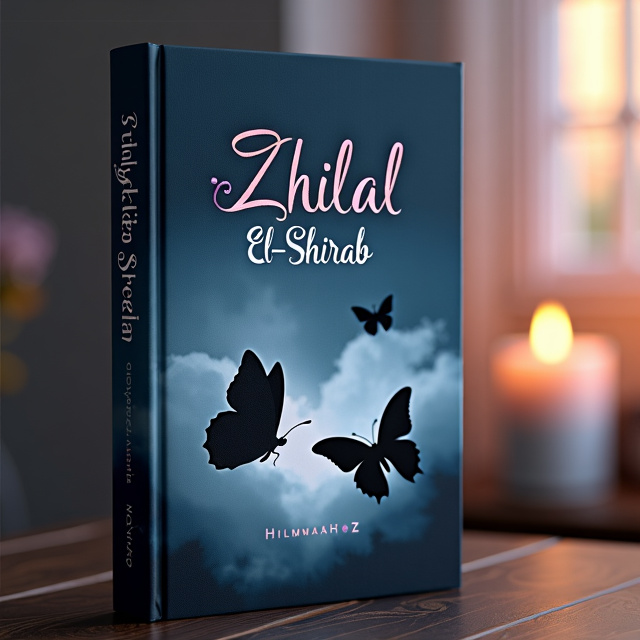 The cover features a dark blue sky with misty clouds, creating a somber and melancholic atmosphere. Two shadow butterflies are shown flying towards each other, symbolizing hope and the search for love. The colors are predominantly dark, with shades of gray, purple, and black, evoking a sense of mystery and longing.