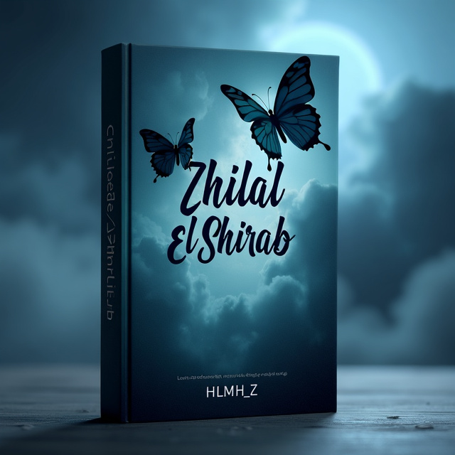 The cover features a dark blue sky with misty clouds, creating a somber and melancholic atmosphere. Two shadow butterflies are shown flying towards each other, symbolizing hope and the search for love.