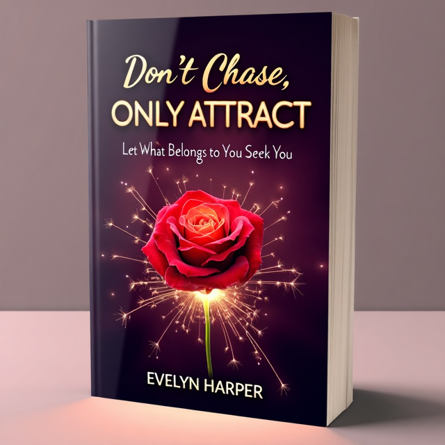 The cover features a captivating image of a red rose with a trail of sparks emanating from it, symbolizing attraction. The rose is positioned at the center of the cover, with the sparks spreading outwards, creating a sense of movement and intrigue. The background is a deep, mysterious shade of purple, adding to the overall allure of the design.