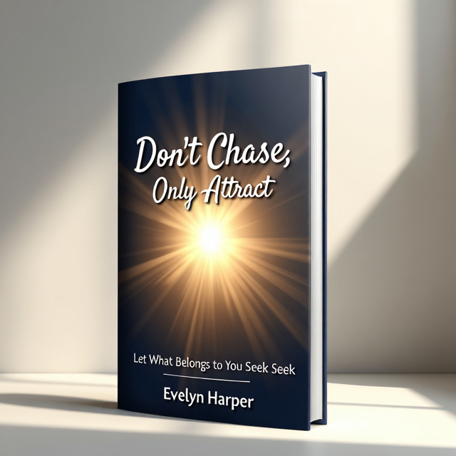 The cover features a powerful image of a shining light illuminating the darkness. The light radiates outwards, creating a sense of spirituality and enlightenment. The title is placed at the top, with the author's name below it, both in a minimalist and elegant font. The background is white, symbolizing purity and clarity.
