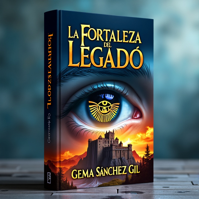 The cover features a close-up of an eye with the Eye of Horus symbol in the iris, surrounded by flickering flames and flowing water. In the background, a majestic castle sits atop a cliff, shrouded in mystery and intrigue.