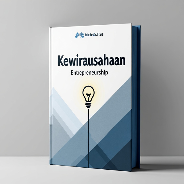 The cover features a clean and minimalist design. It includes an abstract geometric pattern in shades of blue and gray, representing professionalism and structure. In the center, there is a simple and sleek illustration of a lightbulb, symbolizing ideas and innovation in entrepreneurship.