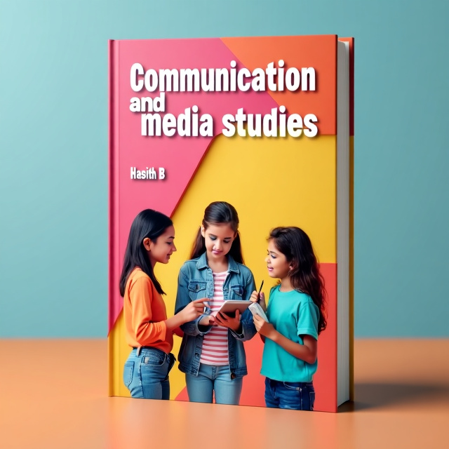 The cover features a group of diverse children engaged in different forms of communication, such as talking, writing, and using technology. They are shown against a colorful background, representing the vibrant world of media and communication.
