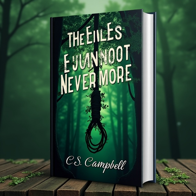 The cover features a noose made from Elm leaves hanging from a tree branch against a dark green forest background. The noose is twisted and entangled, evoking a sense of suspense and horror.