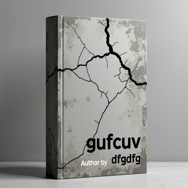 The cover features a minimalist design with a close-up shot of a cracked concrete wall, depicting the urban texture of Isfahan. The cracks and texture create a sense of unease and unsettlement, perfectly representing the dystopian genre. The title "gufcuv" is positioned at the top right corner, partially overlapping the cracks, using a bold and distorted font. The author's name is placed at the bottom left corner, using a clean and modern font.