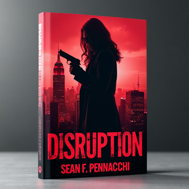 The cover features a close-up shot of Detective Laura Manning's silhouette holding a gun against a city skyline. The image is overlaid with a red filter, creating a dark and mysterious ambiance.