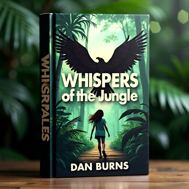 The cover features a bold eagle soaring through the jungle with its wings spread wide. In the foreground, a frightened girl is depicted running away, glancing over her shoulder in fear. The jungle setting is lush and vibrant, with dense foliage and tall trees creating a sense of mystery and danger.