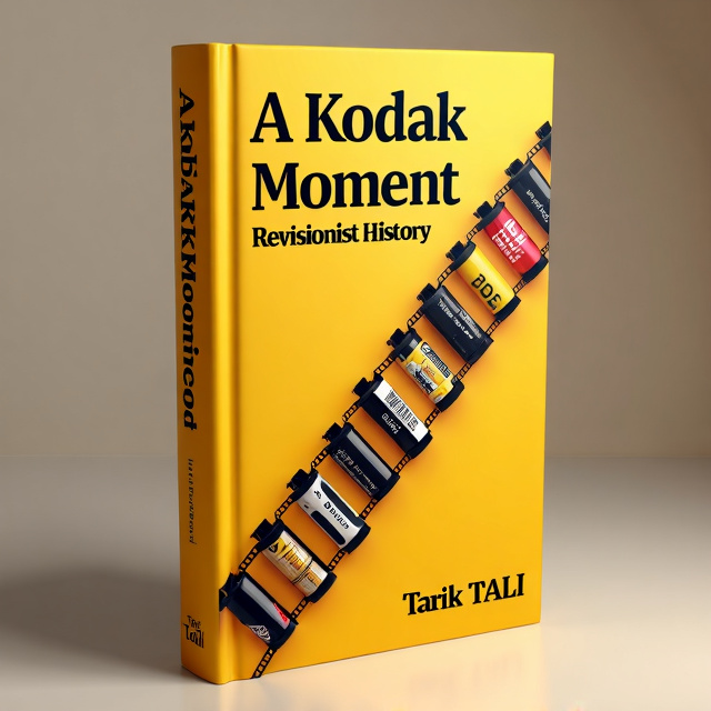 The cover features rolls of film arranged in a diagonal pattern, starting from the bottom left corner and extending towards the top right corner. The rolls of film are classic designs from various camera vendors, showcasing the evolution of photography. The rolls are visually appealing and vibrant, with a dominant yellow color that catches the eye.