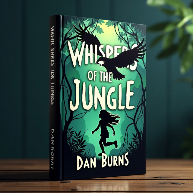 The cover features a dark and ominous jungle scene as the background, with dense foliage and twisted tree branches. In the foreground, a young girl is shown running with fear, her hair flowing behind her as she desperately tries to escape. Above her, a bold eagle swoops down, its talons outstretched as it tries to catch its prey.