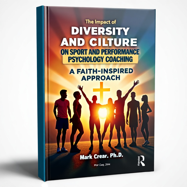The cover features a dynamic image of a diverse group of athletes in action, overlaid with a translucent image of a spiritual symbol representing faith. The title of the book is prominently displayed at the top, with the author's name below it.