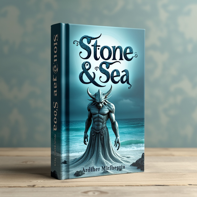 The cover features a stunning image of a gargoyle standing in the sea, with its body slowly turning to sand. The gargoyle is positioned in the center of the cover, with the sea as the backdrop. The image has a mystical and ethereal quality, capturing the essence of the fantasy genre.