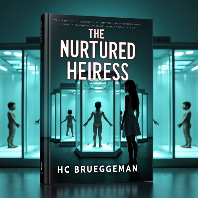 The cover features a sterile glass and metal room filled with human grow tanks, with a young woman standing on one side of the glass wall and looking in. The tanks are filled with a fluid, and inside each tank is a child. The overall tone of the cover is dark and mysterious, with a hint of hope.