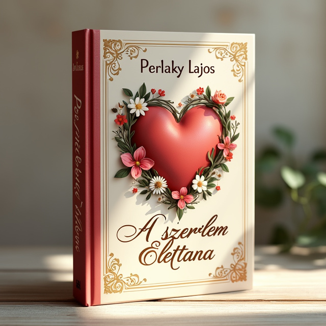 The cover features a central stylized heart intertwined with delicate flowers, surrounded by soft flowing lines and subtle floral motifs. Golden accents are used to highlight certain elements, adding richness and depth to the design.