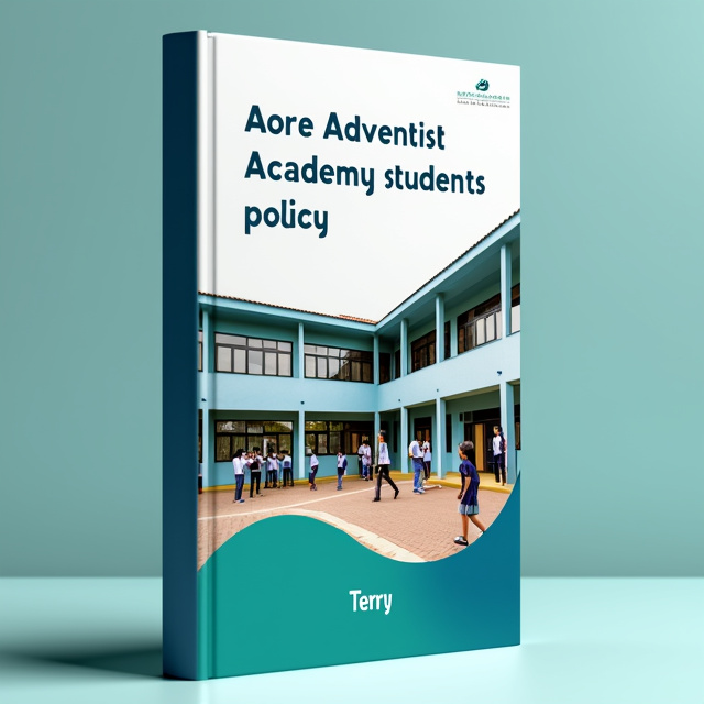 The cover features a prominent image of Aore Adventist Academy, with students engaged in various activities, set against a backdrop of light blue and light green colors. The title is placed at the top in a bold and modern font, while the author's name is positioned at the bottom in a more elegant font.