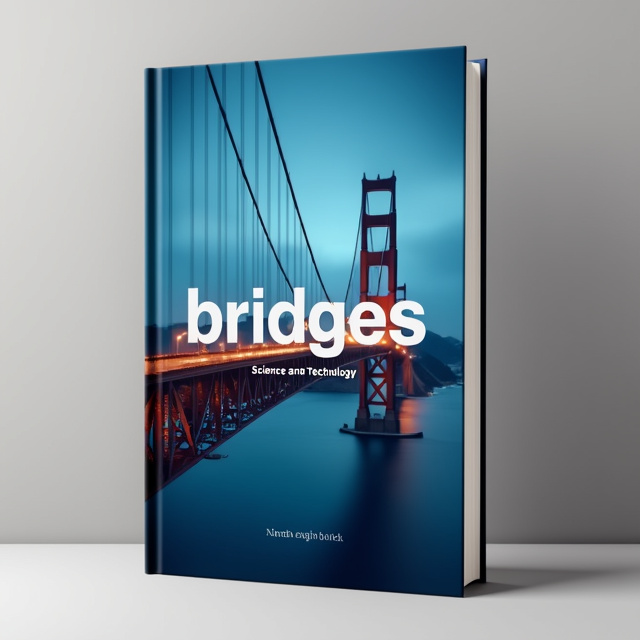 The cover features a close-up image of a suspension bridge. The bridge is shown from a low angle, creating a sense of grandeur and wonder. The image is slightly blurred, giving it a dreamlike quality. The background is a gradient of dark blue to light blue, symbolizing depth and the sky.