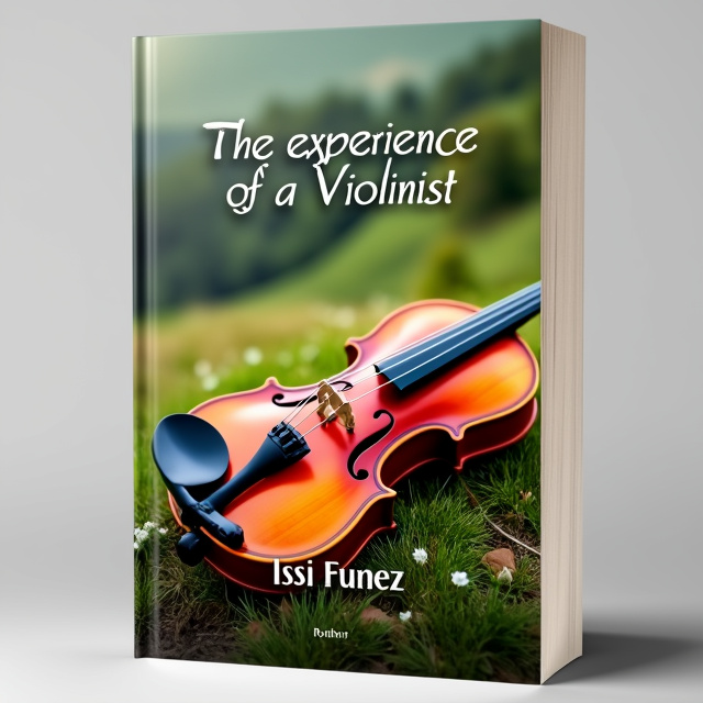 A close-up image of a violin with its bow laying on a grassy hill. The violin is the focal point of the cover, showcasing its elegant curves and the intricate details of its strings. The grassy hill in the background adds a touch of nature and tranquility to the scene.