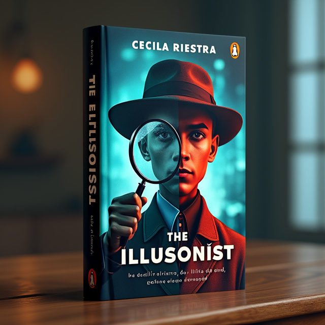 The cover features a split image of a detective and his alter ego, representing the protagonist's struggle with schizophrenia. The detective is shown in a classic noir setting, holding a magnifying glass, while his alter ego is shown in a more surreal and mysterious environment. The overall style is dark and atmospheric, with a touch of surrealism.