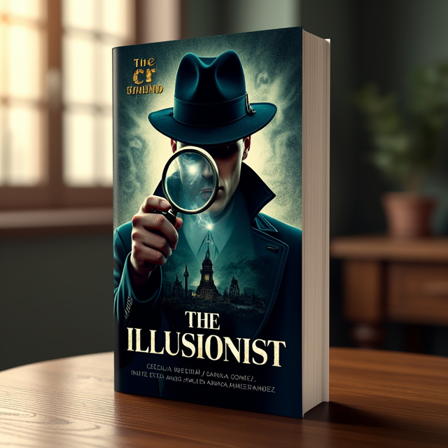 The cover features a split image of a detective and his alter ego. The detective is shown in a classic noir setting, holding a magnifying glass, while his alter ego is shown in a more surreal and mysterious environment. The overall style is dark and atmospheric, with a touch of surrealism.