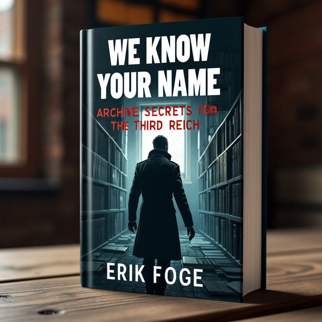 The cover features a detailed illustration of a mysterious CIA analyst, with a dark and moody color palette. The analyst is shown infiltrating military installations, symbolizing the thrilling and suspenseful nature of the story. In the background, there is an archive containing secrets of the Third Reich, adding to the intrigue and mystery of the book.