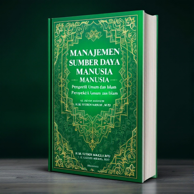 The cover features a vibrant green background with a seamless pattern of Islamic motifs as a central element. The title is prominently displayed in bold white letters, with the author's name appearing below in a more elegant font. The overall design exudes a sense of elegance and Islamic aesthetics.