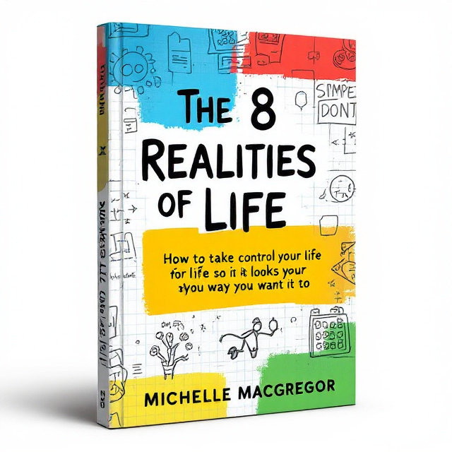 The cover features a notebook or journal with a vibrant color blocking design, using a combination of red, blue, yellow, and green. The title is prominently displayed in large, bold letters, with the subtitle appearing below in a contrasting color. The background is filled with hand-written notes and sketches to reflect the interactive and workbook nature of the book.