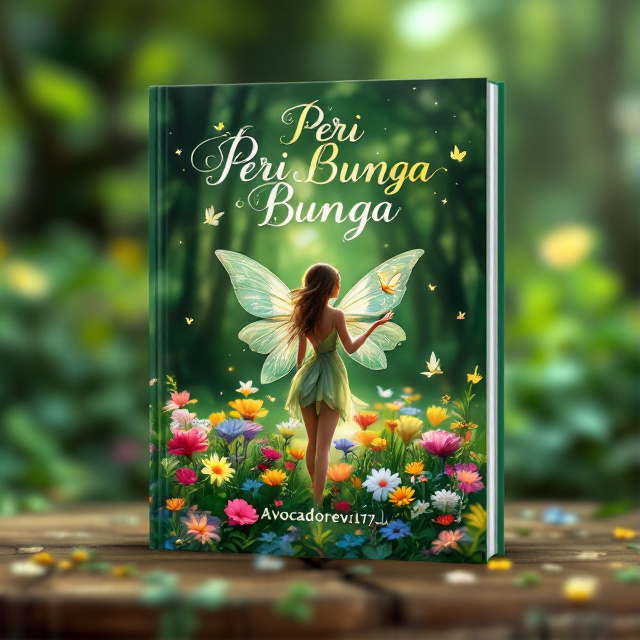 The cover features a beautiful fairy standing in a field of colorful flowers. In her hands, she holds a delicate butterfly. The background is a lush green forest, creating a magical atmosphere.