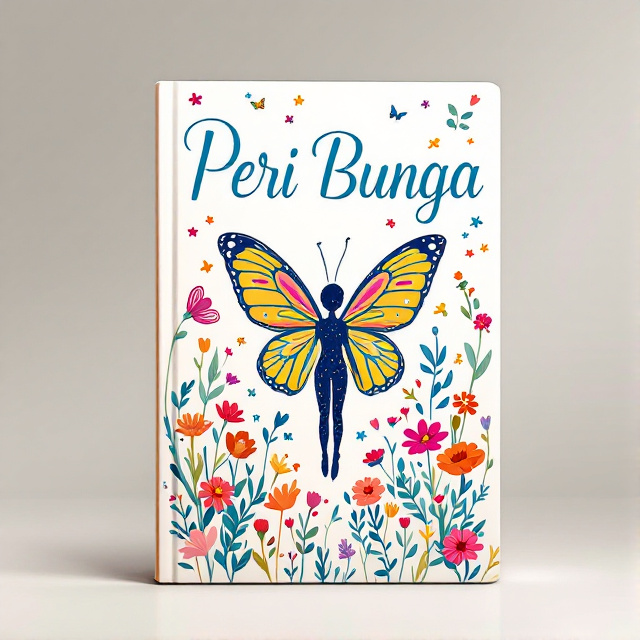 The cover features a whimsical illustration of a human figure with butterfly wings, surrounded by vibrant and colorful flowers. The figure is shown in mid-flight, evoking a sense of adventure and enchantment.