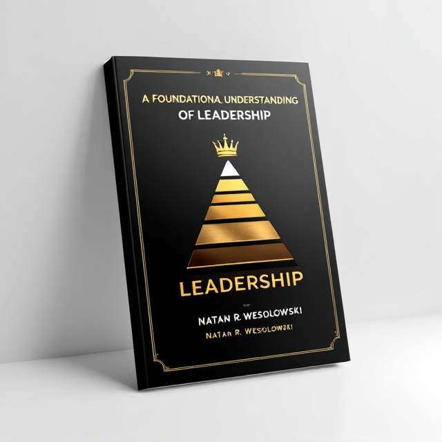 The cover features a black background with a brass-colored border. In the center, there is an illustration of Maslow's Hierarchy of Needs, with each level depicted in a different shade of brass. Above the illustration, there is a crown symbolizing authority and power.