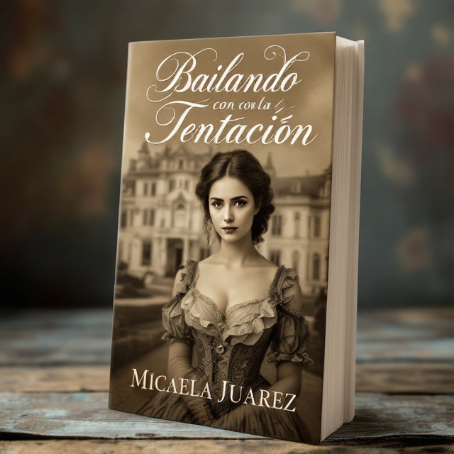The cover features a sepia-toned photograph of a young woman in a period dress, standing against a backdrop of a grand mansion. The woman has a conflicted expression, representing the protagonist's internal struggle. The title is displayed in elegant calligraphy at the top, while the author's name is placed in a more modern sans-serif font at the bottom.