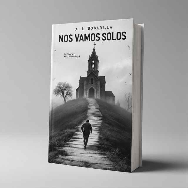 The cover features a grey-toned image of a desolate church on top of a hill, with a narrow staircase leading up to it. In the foreground, a man is seen running nervously towards the church, his figure slightly blurred to create a sense of movement and urgency.