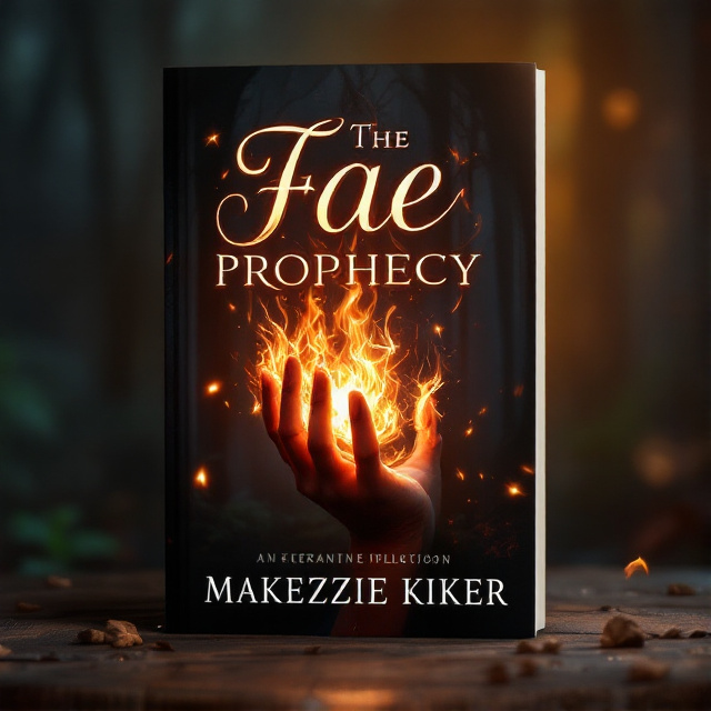 The cover features a close-up image of a woman's hand with flames dancing on her fingertips, surrounded by a dark and mysterious forest. The flames create an enchanting and captivating atmosphere.