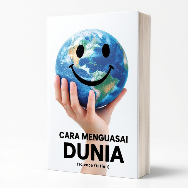 The cover features a close-up image of a person's hand holding a globe, with a big smiley face drawn on it. The hand is positioned in a way that it looks like it's about to throw the globe. The background is white, giving a clean and modern look to the design.