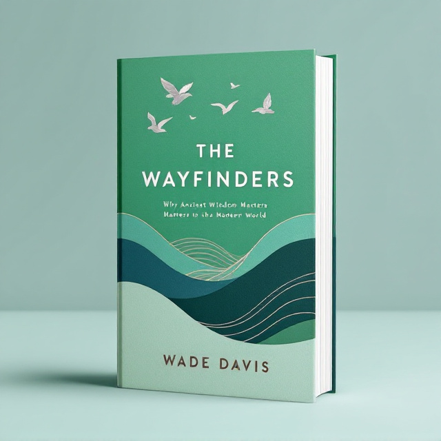 The cover features a clean and classic design with color blocks and abstract elements. The background is a vibrant shade of green, symbolizing growth and harmony. At the top, there are hand-drawn flying birds in a silver color, representing freedom and exploration. In the center, there are curve lines forming abstract elements of Indian tents, adding a sense of cultural significance. The overall composition exudes a sense of wisdom and ancient knowledge.