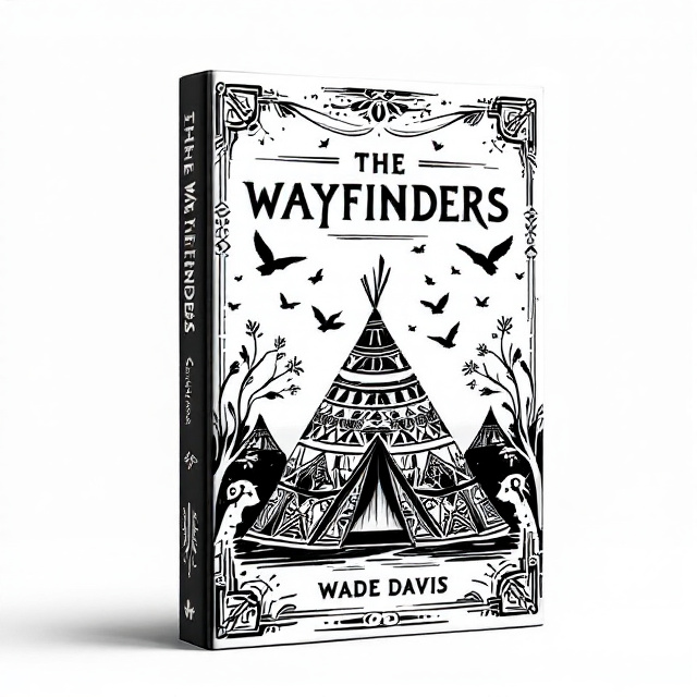 The cover features a bold and striking design with black and white color blocks. In the center, there is an abstract Indian tent motif with intricate tribal patterns. Flying birds are scattered throughout the design, adding a sense of movement and freedom. The overall style is reminiscent of Edward Gorey's artwork, with a touch of classic elegance.